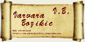 Varvara Božikić vizit kartica